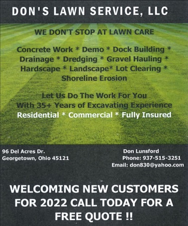 Dons Lawn Service advertisement